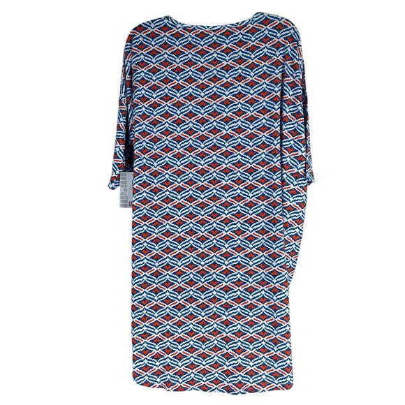 Lularoe Irma Short Sleeve Printed Oversized Tunic Top Blue Size M - Picture 5 of 7